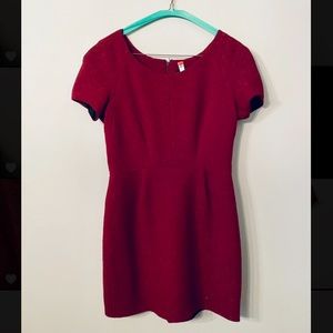 Maroon fitted The Kooples dress